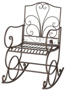 lot 425 image: Karl Home Brown Metal Outdoor Rocking Chair, 475903112257.