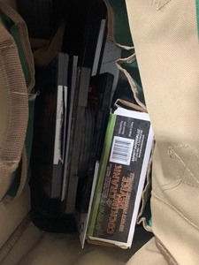 Tool Bag  Knife Cross Bow Bolts and misc