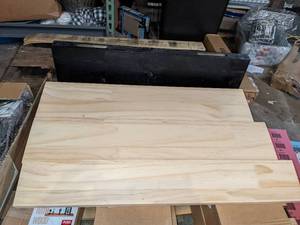 lot 46 image: 2 Sets of 24 Floating Shelves - Black and Natural