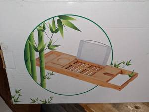 lot 49 image: Bamboo Bathtub Caddy Tray and Lap Tray