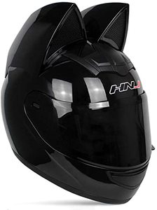 lot 38 image: HNJ Full Face Cat Ear Helmet, Black, XL