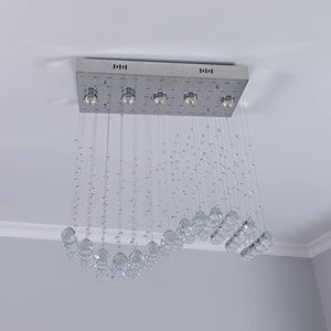 lot 63 image: Modern Hanging Crystal Raindrop Wave Chandelier
