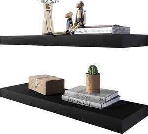 lot 44 image: 2 Sets of Bameos Floating Wall Shelves, Black