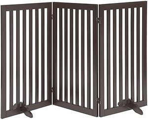 lot 156 image: beeNbarks 3 Panel Foldable Wooden Pet Gate with Support Feet
