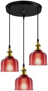 lot 105 image: MZSUS 3-Light Blue Crystal Glass Pendant Light Chandelier