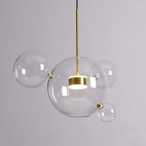 lot 110 image: EDISLIVE Modern Artistic Chandelier with 13 Light Clear Bubble Globes, Gold