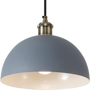 lot 111 image: Modern Industrial Metal Dome Pendant Light, 9.8, Grey