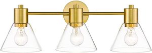 lot 115 image: 2 Gold Bathroom Vanity Fixtures w3 Lights