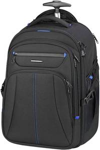 lot 126 image: KROSER Roller Case Premium Wheeled Rolling Backpack, Black