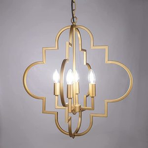 lot 104 image: Wellmet 4 Light Gold Orb Chandelier