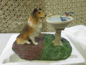 (CSB) Dog Birdbath Figure ...
