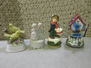(D-2) 4 Music Box Figures...