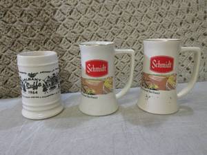 (BS) 2 Vintage Schmidt Beer Mugs an...