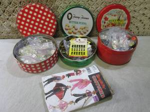 (CSB) 3 Tins Full of Buttons Etc an...