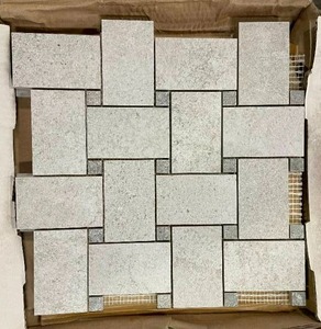 43 Sheets Sichenia Lecave Limestone Blanco Italian Porcelain Basketweave Mosaic Tile