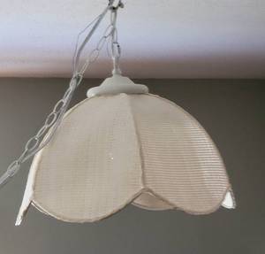 Vintage White Woven Hanging Lamp