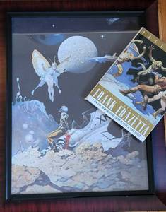 Frank Frazetta Framed Sci Fi Poster and Book