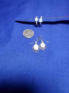 lot 127 image: set of 2 Stamped Sterling Opal Earrings