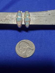 lot 126 image: Stamped Sterling Opal Earring