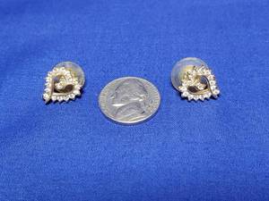lot 117 image: Gold plated .925 Sterling Heart Earings