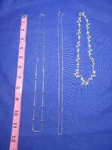 lot 229 image: lot of 3 925 stamped necklaces