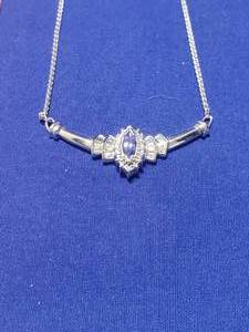 lot 211 image: Tanzinite and diamond 10K Necklace