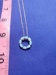 lot 206 image: Gold 10K Opal circle necklace