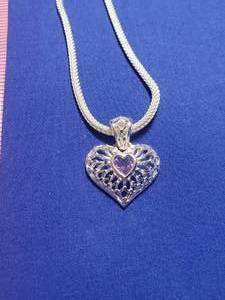 lot 202 image: Sterling Silver and Amethist Necklace