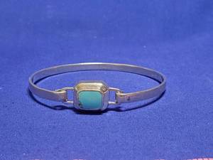 lot 59 image: 925 stamped bracelet&nbspwith turquoise