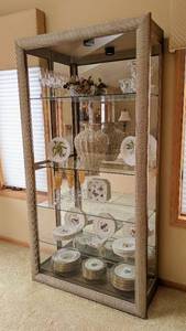 Elegant Textured Gold Display Cabinet