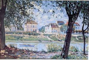 Framed Scenic Alfred Sisley Painting ( Reproduction)