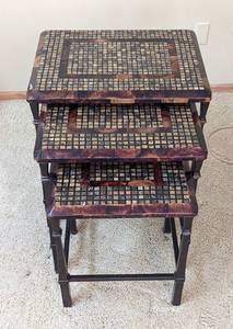 Beautiful Tile Topped Nesting Tables