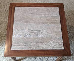 Vintage Marble Topped Accent Table