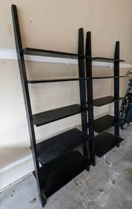 Pair of Black Ladder Bookshelves