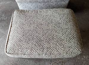 Lovely Grey Print Armchair and Ottoman