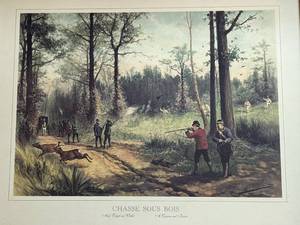 lot 16 image: Elegant Framed Vintage Hunting Scene Print