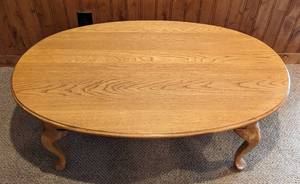lot 39 image: Oval Wood Coffee Table