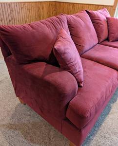 lot 43 image: Red Microfiber Sofa