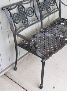 lot 82 image: Painted Metal Patio Bench