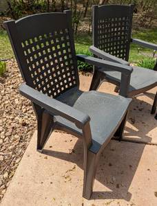 lot 86 image: Three Grey Outdoor Patio Chairs
