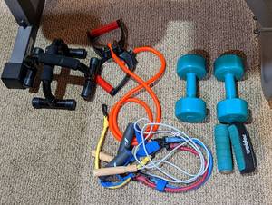 lot 103 image: Hand Weights and Weight Bench