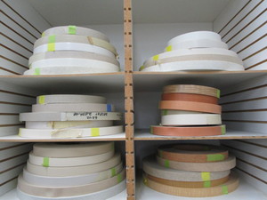 lot 25 image: Edge banding product, six cubbies s...