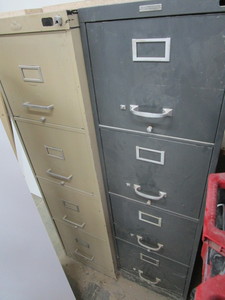 lot 35 image: Four drawer file cabinets, two lett...