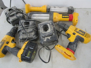 lot 94 image: DeWalt tools, flashlight, charger, ...