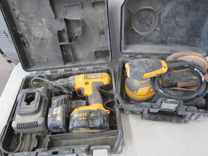 lot 131 image: DeWalt cordless drill, two 14.4 bat...