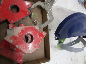 lot 159 image: Five welding magnets 4, clamp & fa...