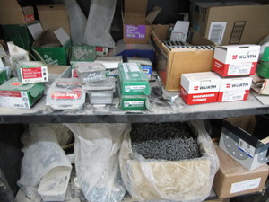 lot 162 image: Hardware - two shelves full...