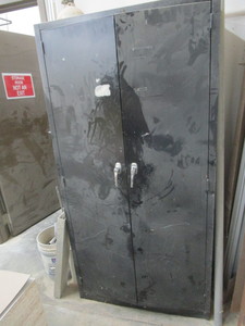 lot 294 image: Metal double door cabinet 36Wx18D...