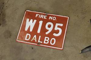 lot 742 image: Fire No. W195 Dalbo Metal Sign