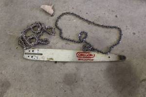 lot 750 image: Oregon Scuplter Chainsaw Blade, (2) Chainsaw Chains